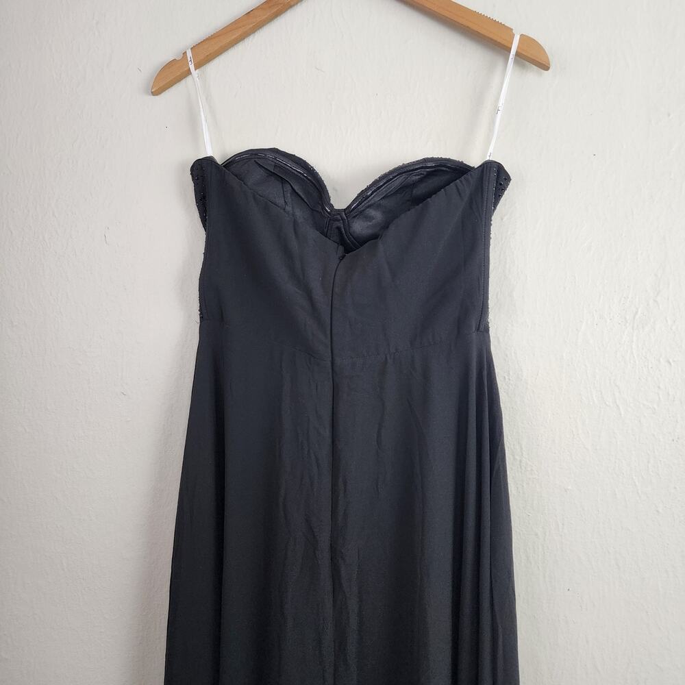 Lulus Remember This Moment Black Rhinestone Strapless Bustier Maxi Dress M - Picture 11 of 14